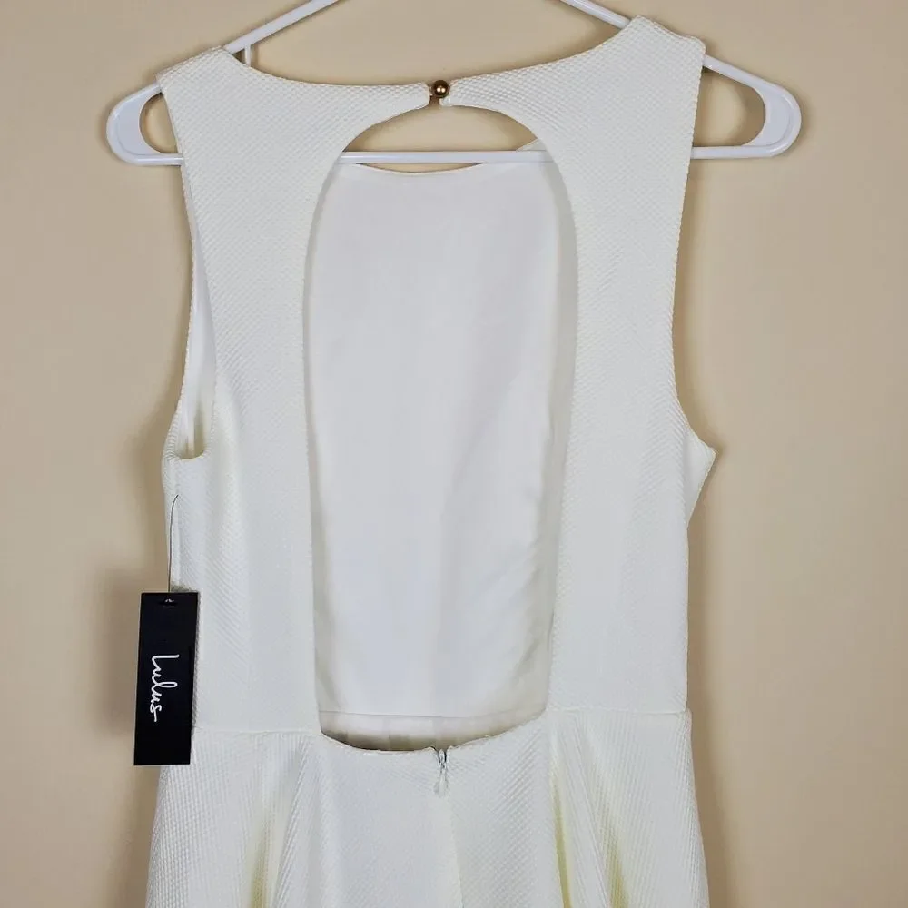 Lulus White Backless Skater Mini Dress
